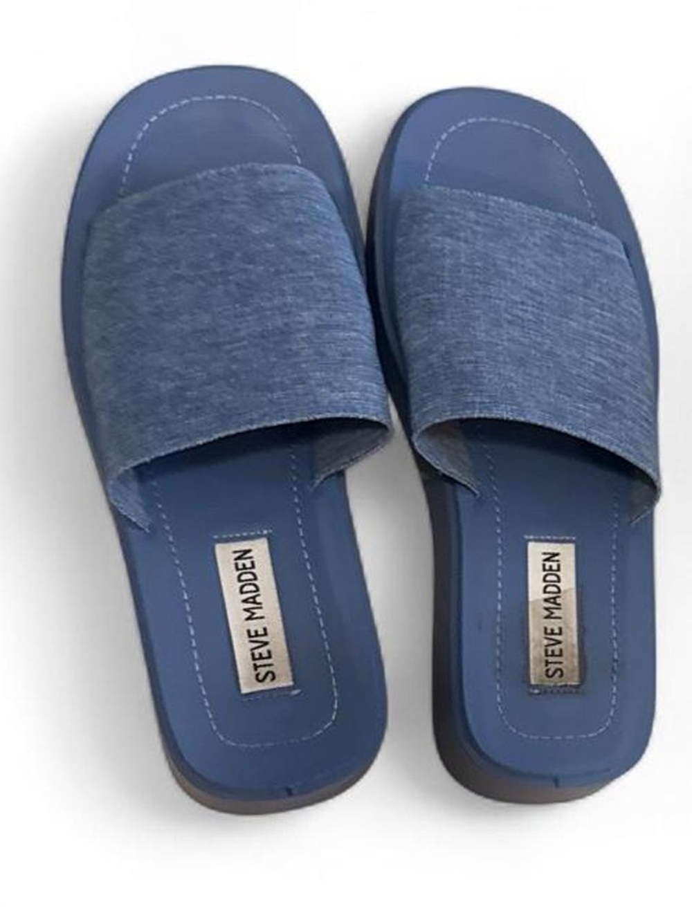 Steve Madden Denim Blue Slide Sandals